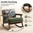 thumbnail image 3 of Legahome Nursery Rocking Chair, Velvet Upholstered Rocking Accent Chair with 23.6"Extra Wide Seat, Thick Cushion and Solid Wood Frame, Modern Accent Glider Rocker for Living Room, Reading Room, Green, 3 of 9