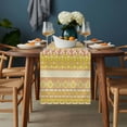 thumbnail image 2 of Yellow Khaki Boho Table Runner - 60 Inch Long, Kitchen Dining Table Runner Dresser Scarves, Vintage Ethnic Tribe Abstract Art Farmhouse Decor for Coffee Tables Wedding Party Banquet, 2 of 8