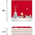 thumbnail image 3 of FMSHPON Merry Christmas Santa Claus Set of 8 Coaster for Drinks, Absorbent Ceramic Stone Coasters Cup Mat with Cork Base for Home Kitchen Room Coffee Table Bar Decor, 3 of 4