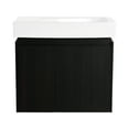 thumbnail image 3 of 24" Bathroom Vanity With Ceramic Basin, Wall Mounted Floating Storage Cabinet, Double Door, Black, American Bath Design 24 Inch Cabinet For Bathroom, Doors,, 3 of 7