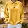 thumbnail image 4 of Dagugfen Sweatshirts for Women Velvet Fuzzy Fleece Quarter Zip Lapel Neck Comfy Breathable Soft Casual Pullover Shirts(XL,Yellow), 4 of 5