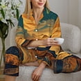 thumbnail image 6 of Picia Sunset Desert Journey Pattern Women’s Long-Sleeve Sleepwear Set - Soft 2-Piece Loungewear with Pockets, Comfy PJs for Relaxing Nights-XX-Large, 6 of 7