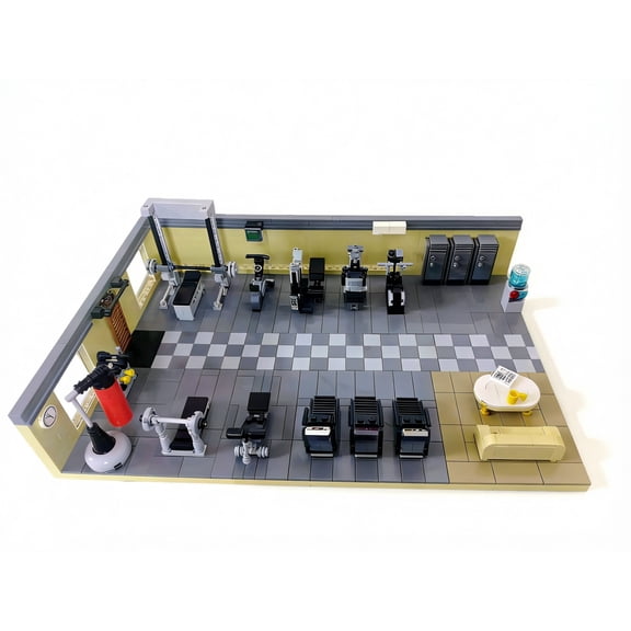 Gym DIY Model Building Blocks Set Scene MOC Bricks Toys Collection Gift 977pcs with Print Parts