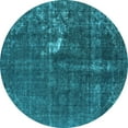 thumbnail image 1 of Ahgly Company Indoor Round Oriental Light Blue Industrial Area Rugs, 7' Round, 1 of 4