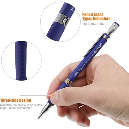 2mm Automatic Mechanical Pencil With Built-in Sharpener - Posture Correction Grip For Writing & Drawing (Pink)