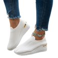 thumbnail image 3 of EKVAHL Knit Wedge Sneakers for Women, Breathable Mesh Slip-Ons, Orthopedic Arch Support Casual Tennis Shoes with Elastic Fit and Hidden Heel White, 3 of 5