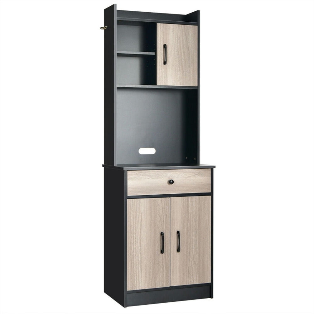 Finihen Kitchen Storage Cabinet, Buffet Sideboard, 3-Door 71 Inch Kitchen Buffet Pantry Storage Cabinet with Hutch and Adjustable Shelf, for Dining Room, Kitchen, Living Room, Black Finihen Kitchen Storage Cabinet, Buffet Sideboard, 3-Door 71 Inch Kitchen Buffet Pantry Storage Cabinet with Hutch and Adjustable Shelf, for Dining Room, Kitchen, Living Room, Black