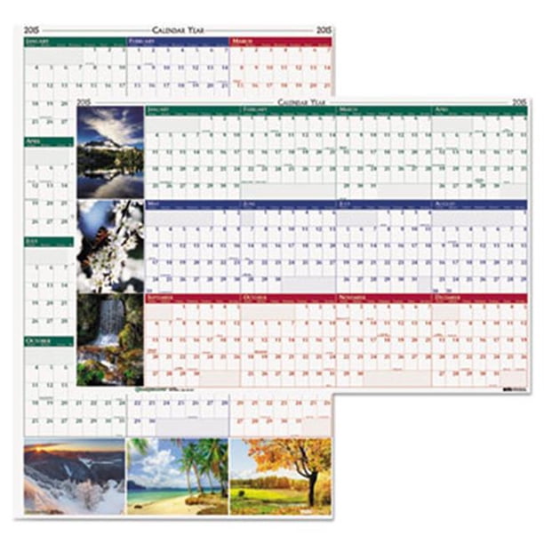 House Of Doolittle 2024 Laminated Wipe-Off Wall Calendar – Earthscapes Scenic, 18" X 24", Reversible, Made In USA