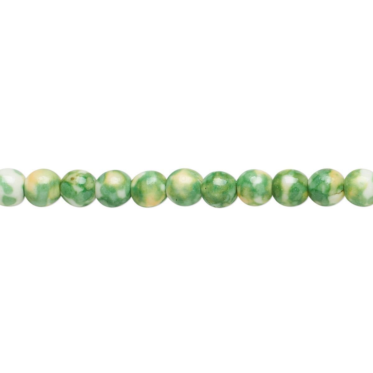 Green Striped Resin Beads 6-14mm Graduated Necklace Jewelry 