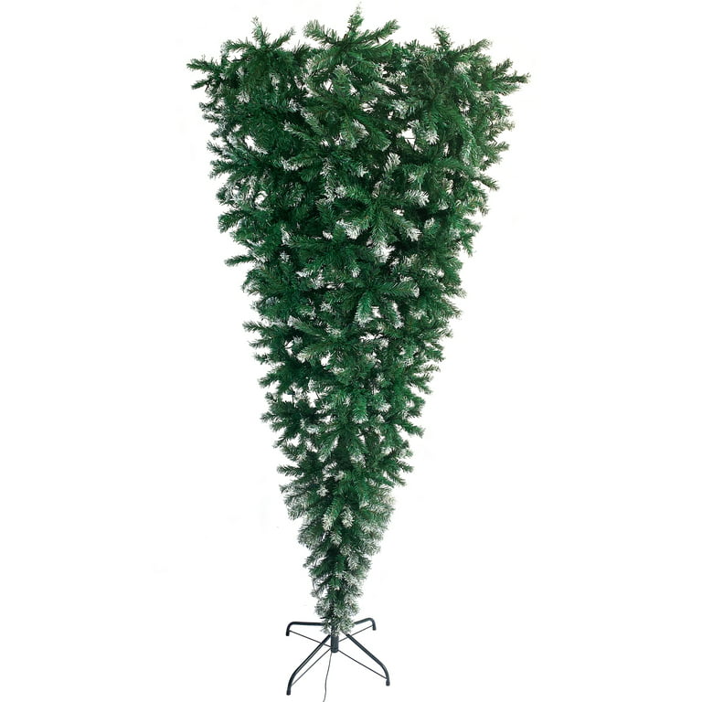 Upside Down Christmas Tree with Lights, Seizeen 7.4FT Green