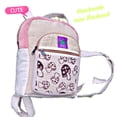 thumbnail image 5 of Natural handmade mini hemp backpack, eco-friendly stylish unisex casual backpack for Hiking, Traveling and many more (Mushroom Red), 5 of 6