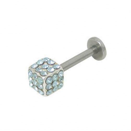 Labret Monroe 14G Forme de Cube en Acier Chirurgical avec des Bijoux - 4 Couleurs Disponibles