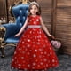 thumbnail image 3 of Vestido largo para niñas de flores, dama de honor, boda, desfile, fiesta, princesa, floral, bohemio, vintage, encaje, vestido de baile, vestidos formales de noche, 3 of 6
