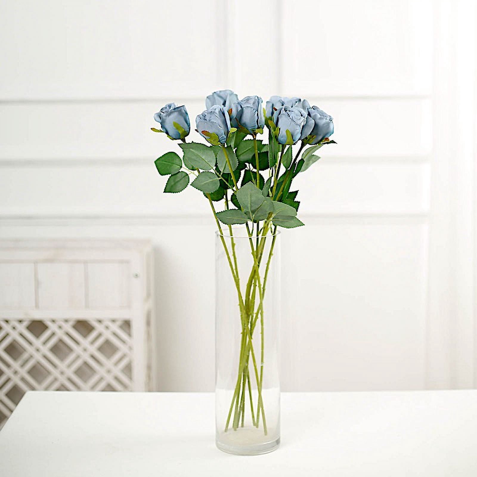 BalsaCircle Dusty Blue 24 Stems 31" Long Silk Roses Artificial Flowers Wedding Party Events Decorations Supplies