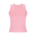 thumbnail image 5 of Tank Top Women Tabk Tops Womens Tank Tops Slim Fitted Cotton Basic Sleeveless Shirts Fashion Women's Casual Sleeve Less Solid Button Ladies Top Blouse Pink L, 5 of 7