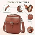 thumbnail image 5 of Sculpture Crossbody Bag, 2025 New Crossbody Leather Bag for Women,Multi-Layer Vintage Anti Theft Shoulder Bags with 10 Card Slots, 5 of 7