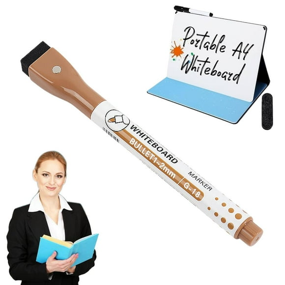 Marqueurs pour Tableau Blanc, Tyeign 8 Pcs Petit Tableau Blanc Double Pliage Tableau Blanc Portable Matériau Doux pour la Peau pour Étude Réunion Gribouillage Planification Brun (10 ml) Marqueurs pour Tableau