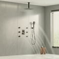 thumbnail image 4 of Boyel Living Rain Mixer Shower Faucet Set Ceiling Mount 12'' Rainfall 3 Function Thermostatic Shower System with 6 Body Jets 59"Hose,Matte Black, 4 of 8
