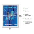 thumbnail image 2 of San Francisco - Lufthansa German Airlines - Vintage Airline Travel Poster c.1962 - Fine Art Rolled Canvas Print 27in x 40in, 2 of 4