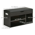 thumbnail image 3 of HOMCOM Shoe Bench Entryway Rack w/ Padded Cushion for Hallway, Black, 3 of 10