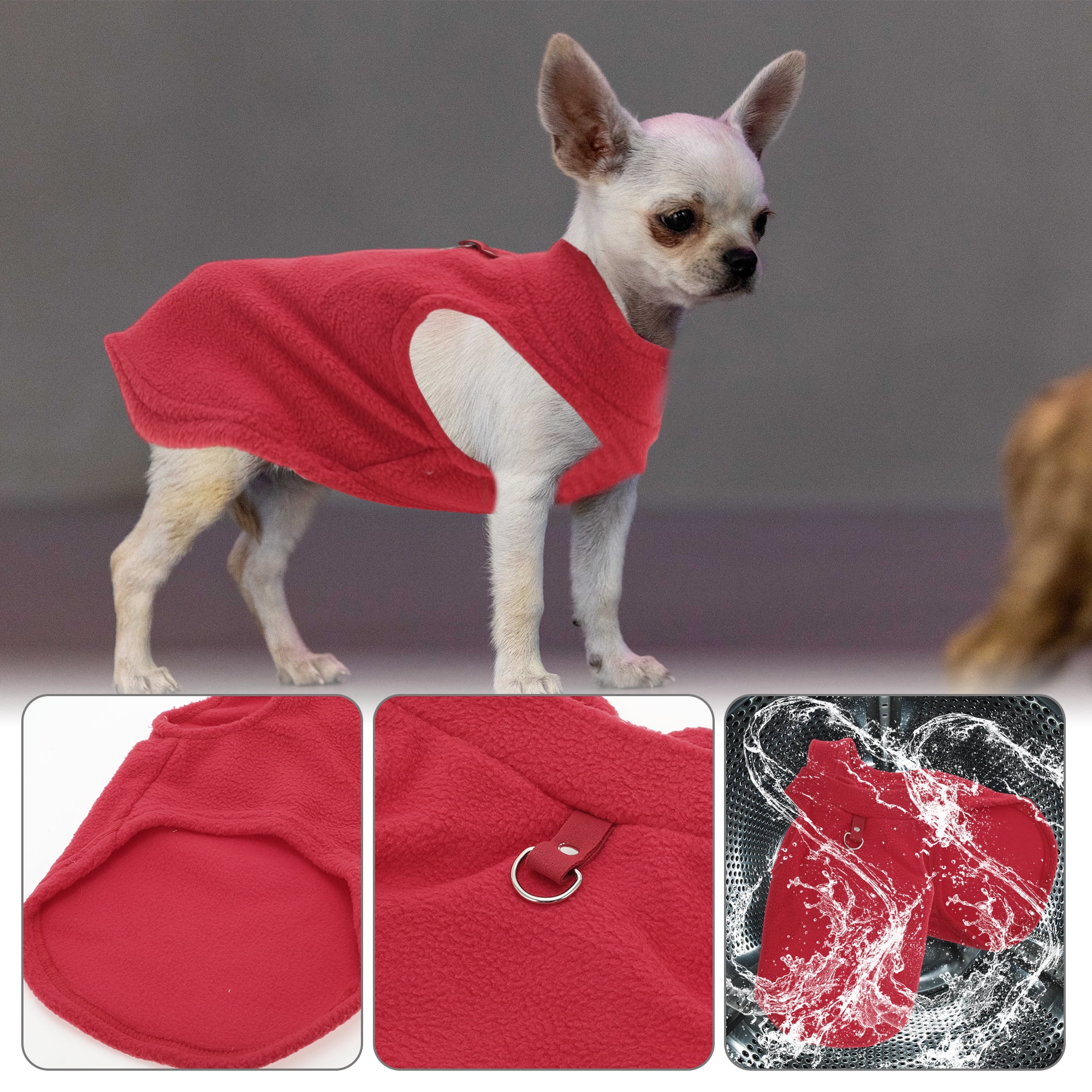 Unique Bargains Dog Cat Warm Vest Small Dog Cat Jumpers Red S