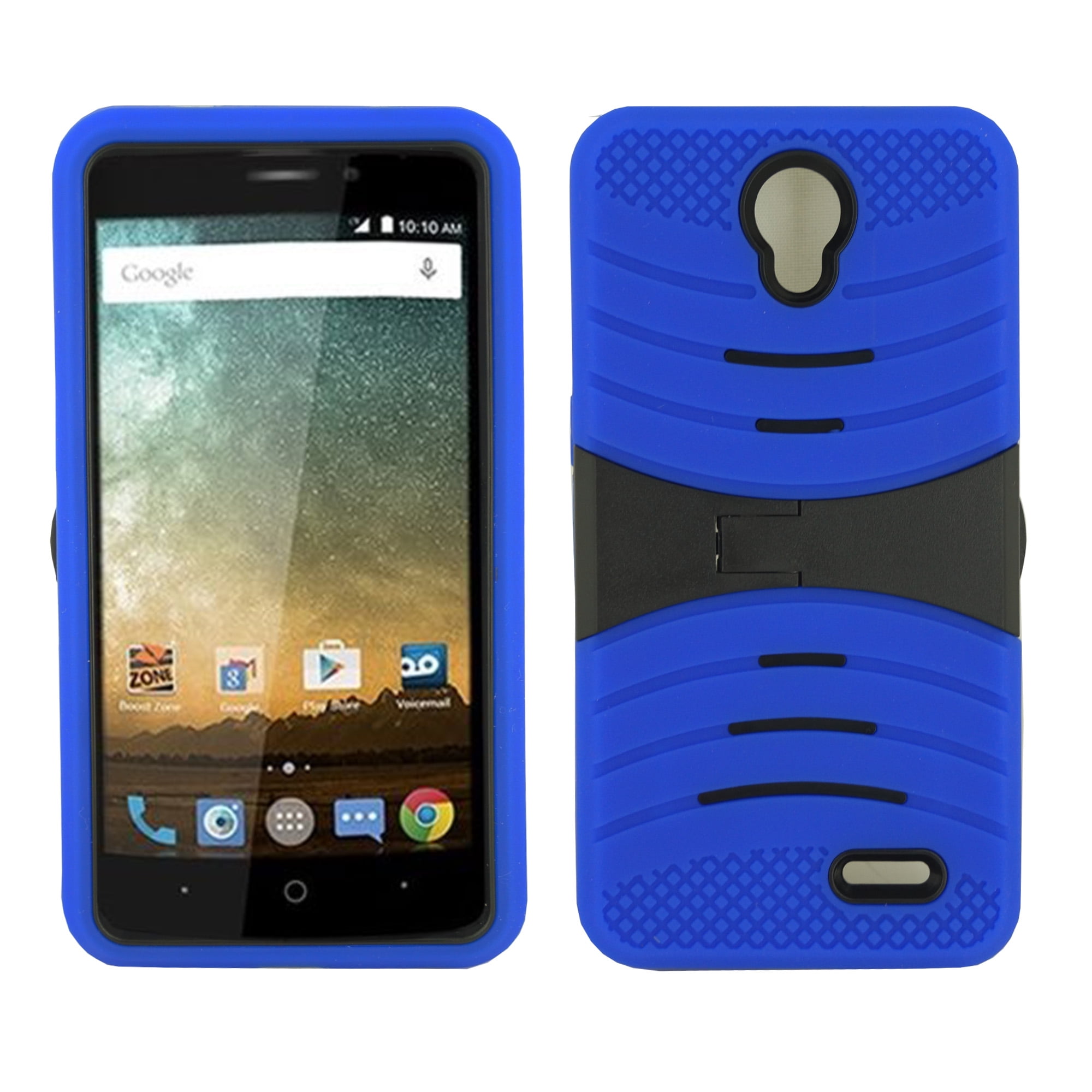 ZTE Prestige 2 / N9132 Hybrid Silicone Case Cover Stand Blue