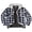 Black & White& Blue Plaid, variant on Men's Flannel Shirt Jacket Warm Quilted Lined Hooded Long Sleeve Plaid Shirt Jackets