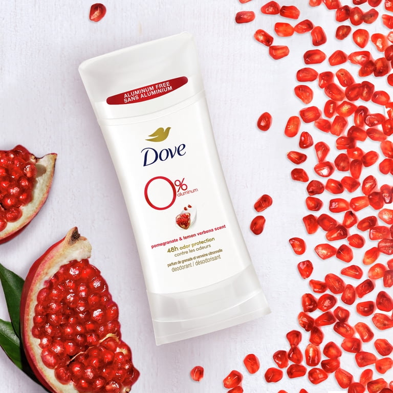 Dove 0% Aluminum Women's Deodorant Stick, Pomegranate and Lemon