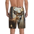 thumbnail image 4 of Lsque American Wildlife Deer Forest Mens Sleep Pajama Shorts,Short Pajama Pants, Cotton Ultra-Soft Knit-Small, 4 of 9