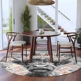 thumbnail image 3 of Round Rug 7Ft Washable Non-Slip, Black Cow Floral Circle Area Rugs for Living Room Bedroom, Grey Ombre Farmhouse Animals Indoor Floor Mats Carpet Runner for Home Decor Aesthetic, 3 of 8
