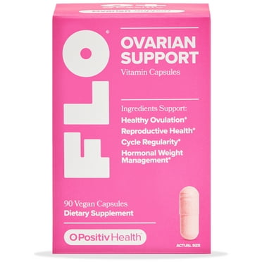 FLO Ovarian Support Vitamin Capsules for Hormone Balance and Cycle Regularity, 90 Count