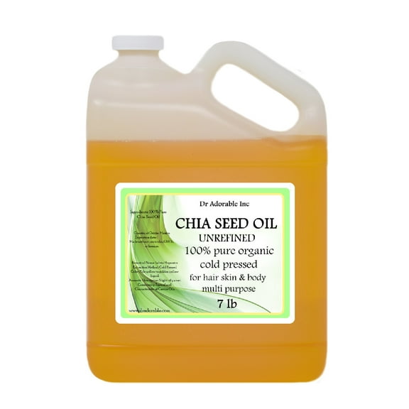Dr Adorable - 7 lb - Chia Seed Oil Unrefined - Extra Virgin 100% Pure Organic Cold Pressed Natural
