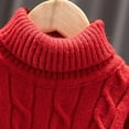 thumbnail image 4 of Otqutp 1-6 Years Girls Autumn and Winter High Neck Solid Color Sweater Kids Turtleneck Sweater Casual Long Sleeve Knit Pullover Tops(Red,3-4 Years), 4 of 9
