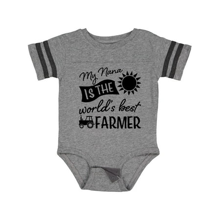 

Inktastic My Nana is the World s Best Farmer Tractor Design Gift Baby Boy or Baby Girl Bodysuit