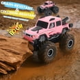 thumbnail image 4 of 2.4GHZ RC Monster Truck Pink All-Terrain Off-Road Toy for Kids, 4 of 8