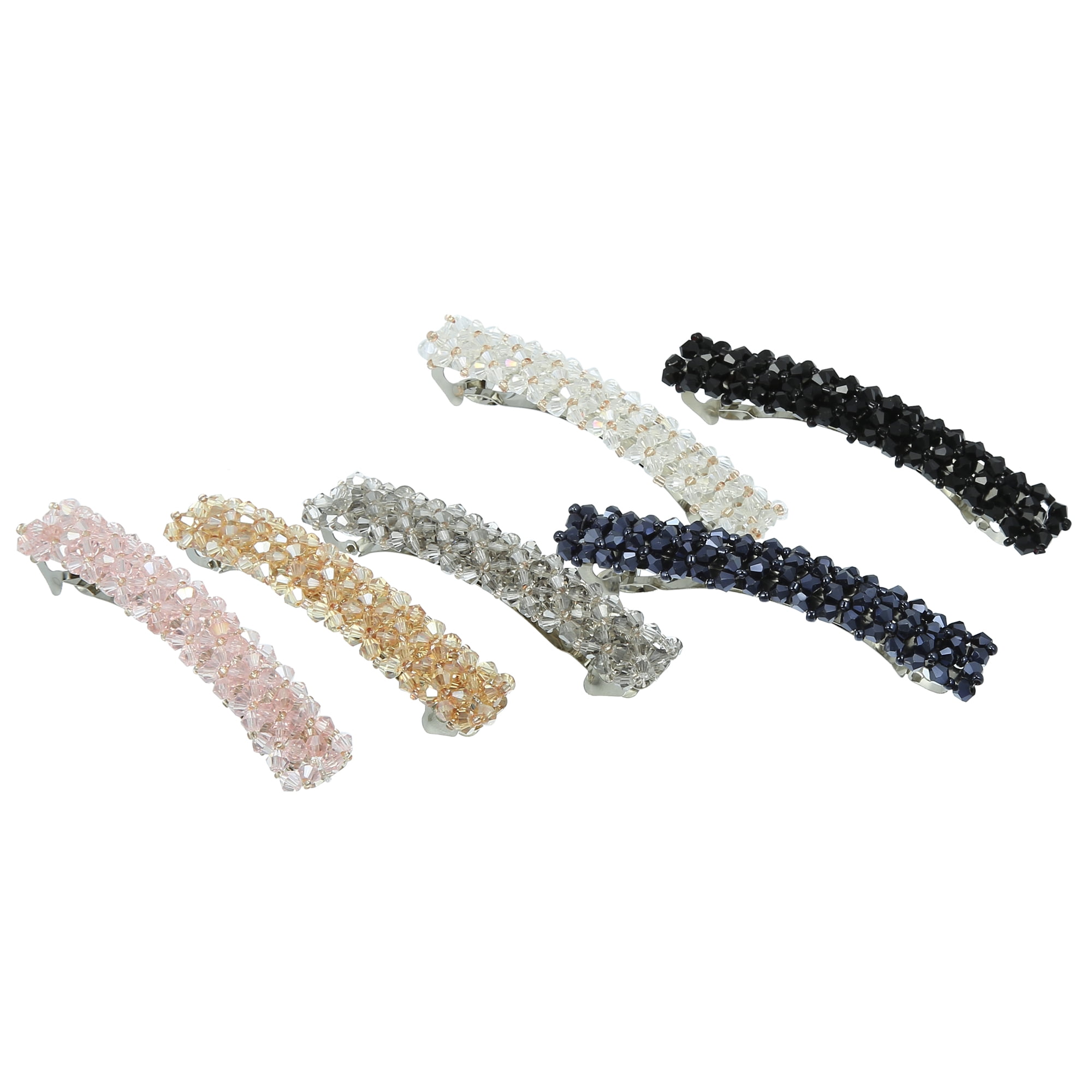 Unique Bargains 6Pcs Rhinestone Hair Side Clip Hair Accessories Girls Pink