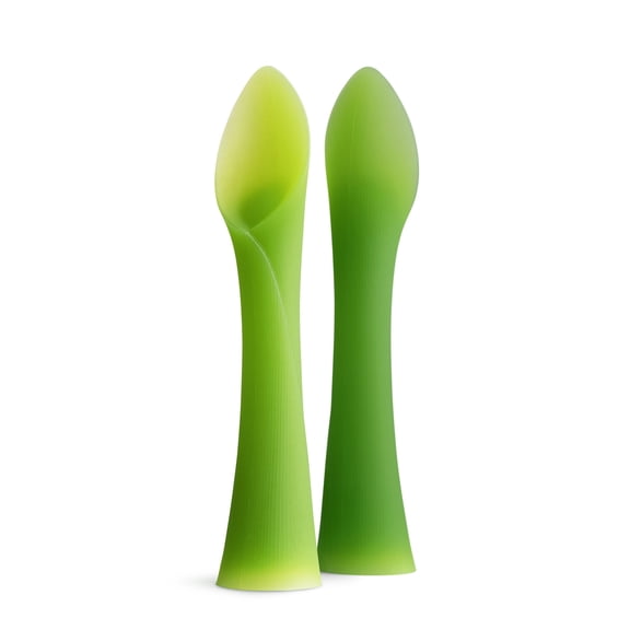 Olababy 100% Silicone Soft-Tip Training Spoon Teether for Baby Led Weaning 2-pack