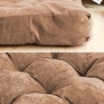 thumbnail image 2 of 2 Pack 22" Tufted Square Large Floor Pillow, Meditation Pillow Solid Thick Tufted Seat Cushion Sitting Pillow for Yoga Living Room Office Chair Balcony, Khaki, 2 of 8