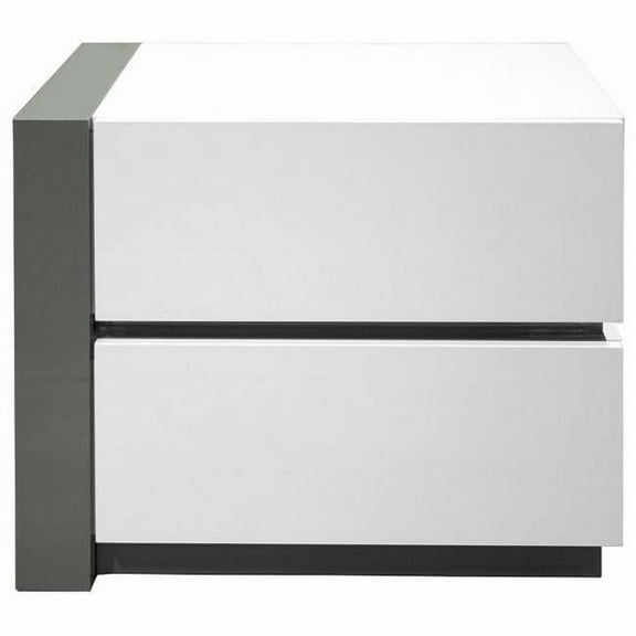 Best Master Furniture Seville Left Facing Nightstand Seville White Modern Left Facing 2 Drawer Nightstand
