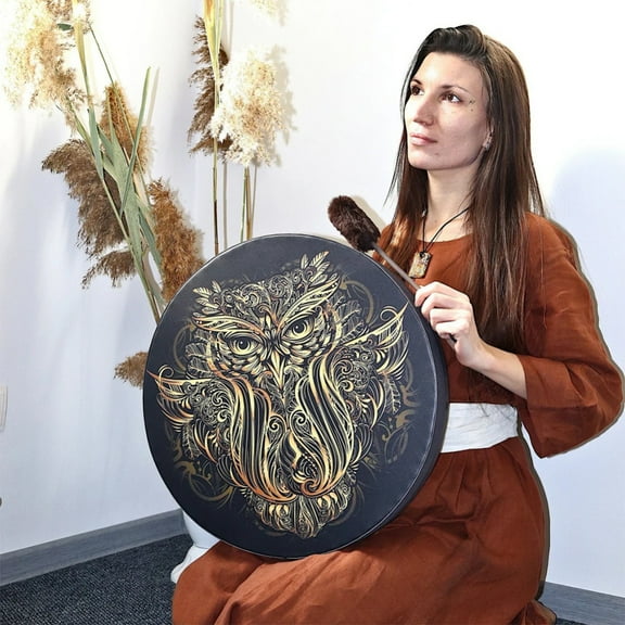 Handmade Shaman Drum, Sound Healing Tool Colorful Frame Drum Medicine Instrument Soul Gift for Music Lovers