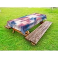 thumbnail image 1 of Psychedelic Outdoor Tablecloth, Boho Style Digital Tie Dye Effect Graphic with Soft Feather Patterns Tribal Art, Decorative Washable Fabric Picnic Table Cloth, 58 X 84 Inches,Pink Blue, by Ambesonne, 1 of 2