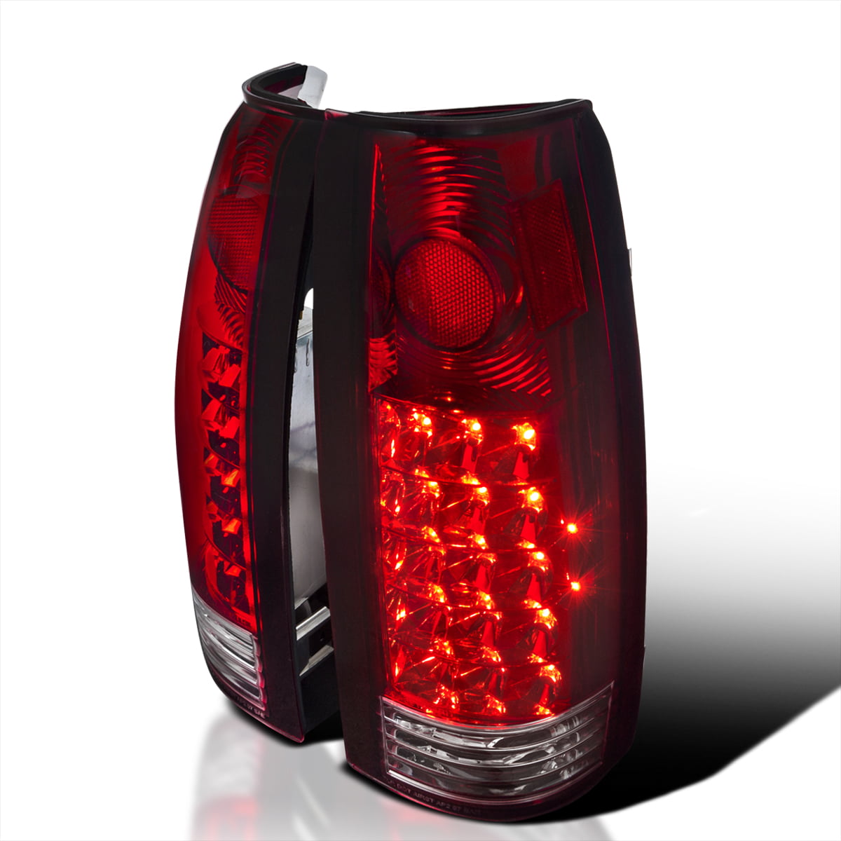 For 88-98 C/K C10 Silverado Black LED Rear Tail Lights Brake Lamps Left+Right