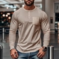 thumbnail image 4 of ZenCart Men's Crew Neck Tee Long Sleeve T-Shirt with Chest Pocket Solid Color Casual Top for Daily Wear Work And Outdoor Activities, 4 of 8