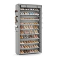 thumbnail image 1 of Zapatera alta con cubierta, organizador de zapatos de 10 niveles para 50-55 pares de zapatos y botas, estante de zapatos de gran capacidad con 8 bolsillos para clóset, entrada, cochera, 1 of 8