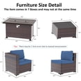 thumbnail image 4 of Gotland 10 Pieces Outdoor Patio Furniture with 43" Fire Pit Table, Furniture Patio Sectional Sofa,navy blue Steel, 4 of 8