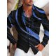 thumbnail image 1 of Camisa estampada de manga larga para hombre, con solapa lineal, para exteriores, calle, manga larga, moda, a rayas, para fiestas, con botones, 1 of 6