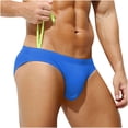 thumbnail image 1 of LNWUY Men's Ice Silk Bikini Low Rise Briefs Underwear Solid Color Breathable Comfort Underpants Blue L, 1 of 5