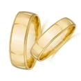 thumbnail image 2 of Pompeii3 Matching Gold His Hers Polished Wedding Band Ring Set, 2 of 5
