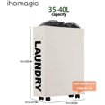 thumbnail image 2 of Laundry basket on casters, foldable, Fabric, beige, Slim, 2 of 4