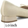 thumbnail image 3 of JENN ARDOR Women's Flats Shoes Casual Chunky Pumps Ballet Dress Heels Round Toe Knit Mesh Flat, 3 of 7